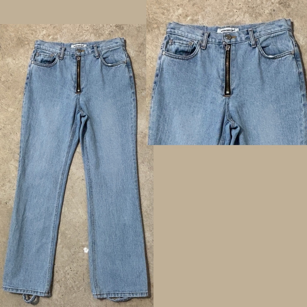 Andersson Bell Jeans Light Wash Women’s Medium Exposed Zipper Straight Leg